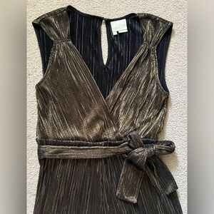 Elegant Gold Metallic Jumpsuit by Anthropologie